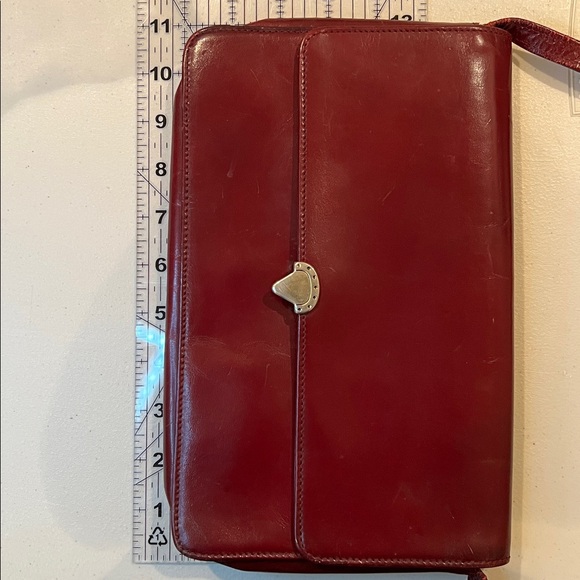 Vintage Elegant Dark RedWine/Burgandy Leather Handbag - Picture 10 of 12